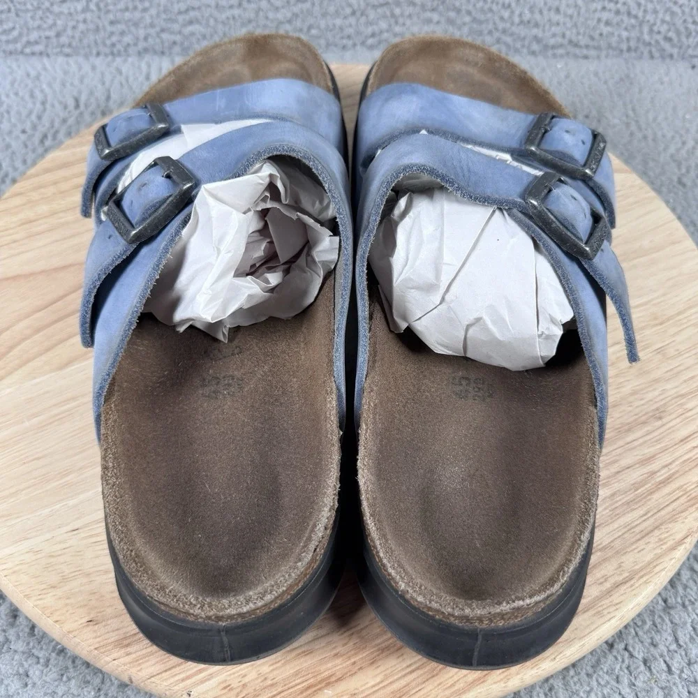 Birkenstock Arizona Crosstown Mens US 11.5-12 EU 45 Blue Oiled Leather 2 Strap